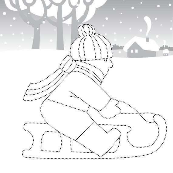 Санки раскраска