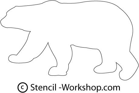 Трафарет белый медведь для детей
