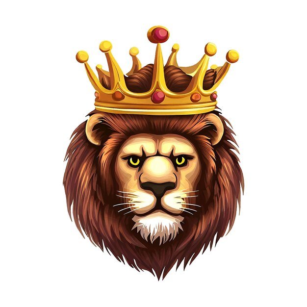 Лев с короной вектор