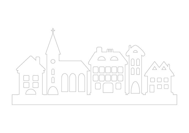 Новогодние трафареты домики