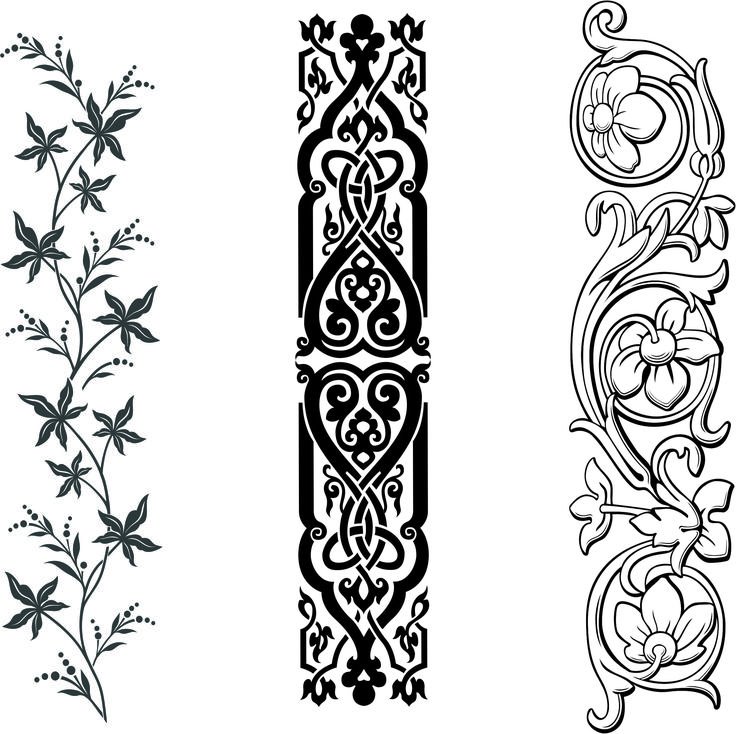 Растительный орнамент вертикальный