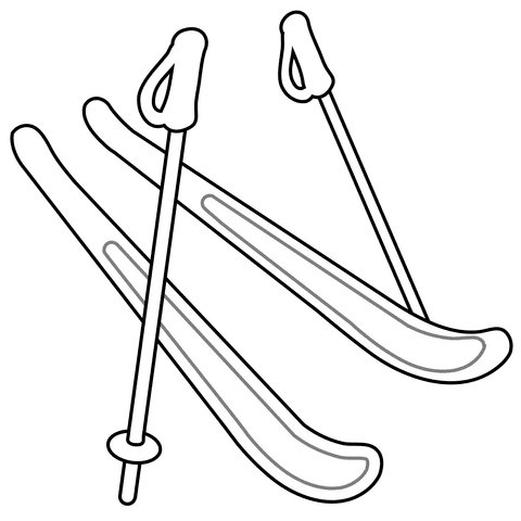 Лыжи для раскрашивания детям