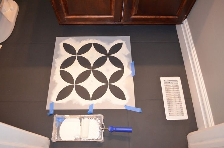 Трафарет для плитки в ванной для покраски