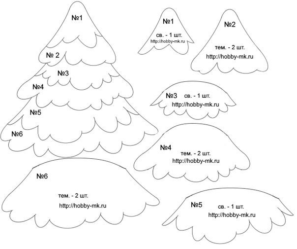 Елка из фетра на стену выкройка