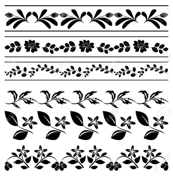 Растительный узор в полосе