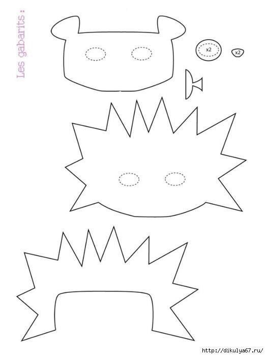 Маска ежика из фетра