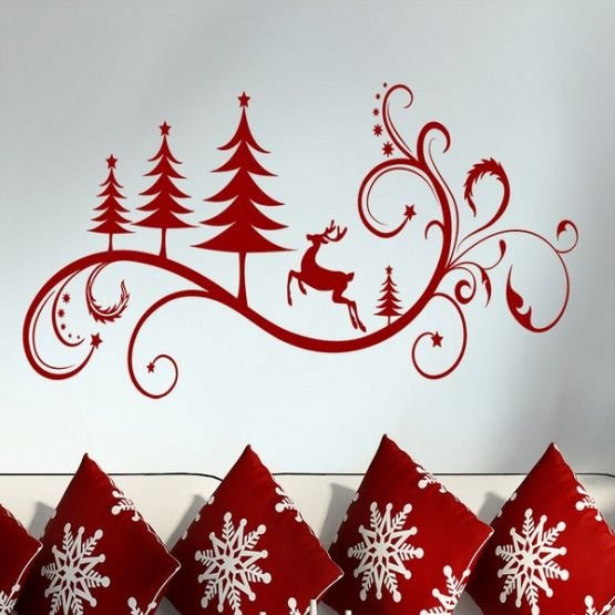 новогодние узоры на стену