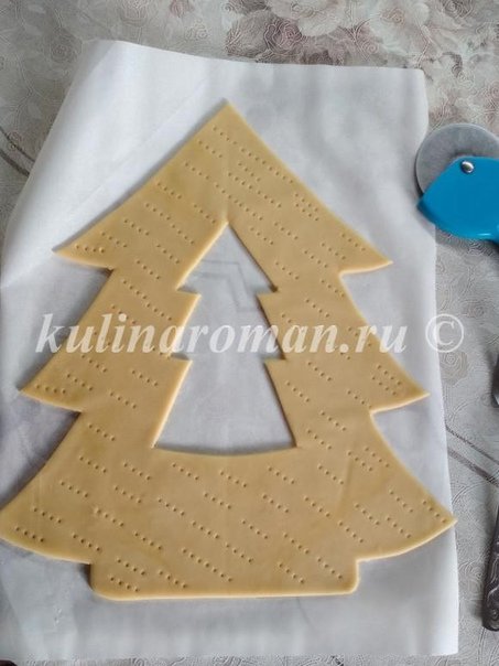 Трафарет елки для медового торта
