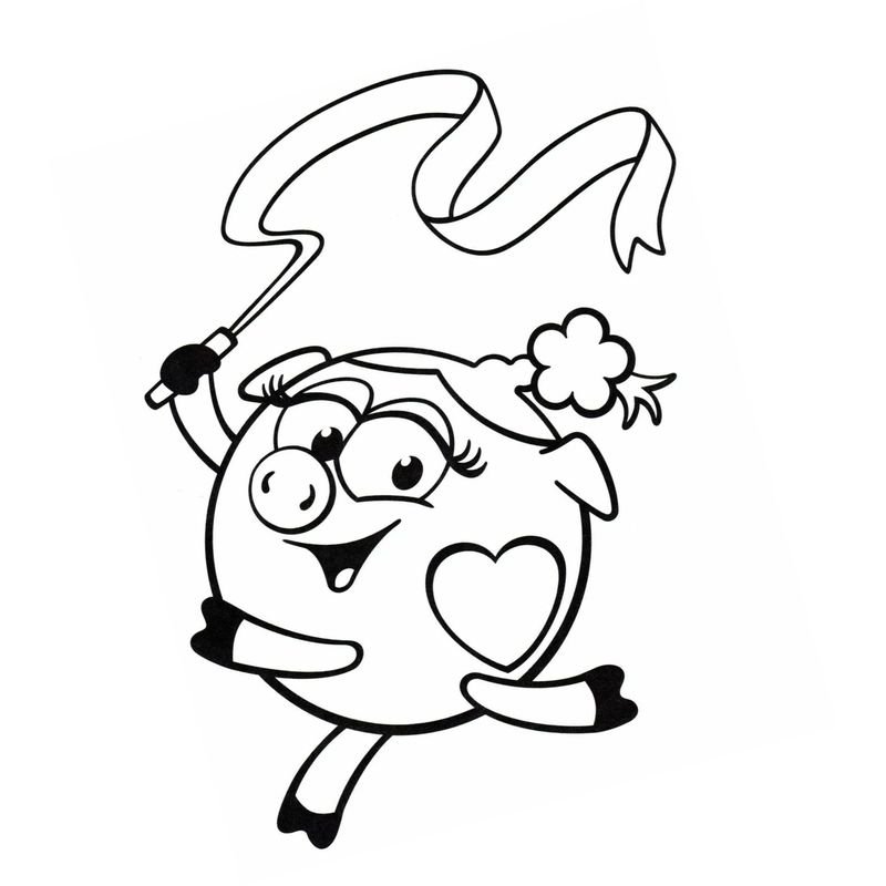 Нюша Смешарики раскраска