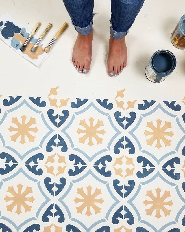 Покраска кафельной плитки трафареты