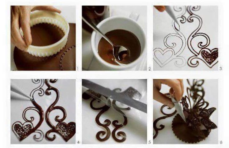 Украшение торта шоколадом растопленным
