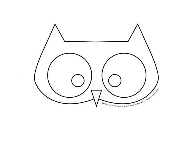 Маска Совы для детей трафарет