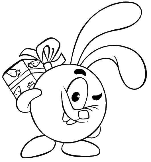 Крош раскраска из мультика Смешарики