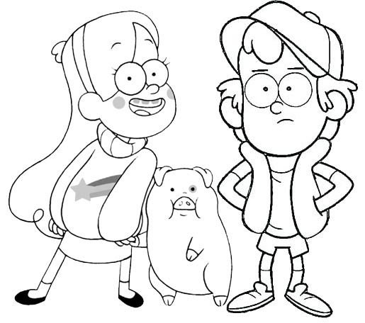 Раскраска Мейбл из Гравити Фолз