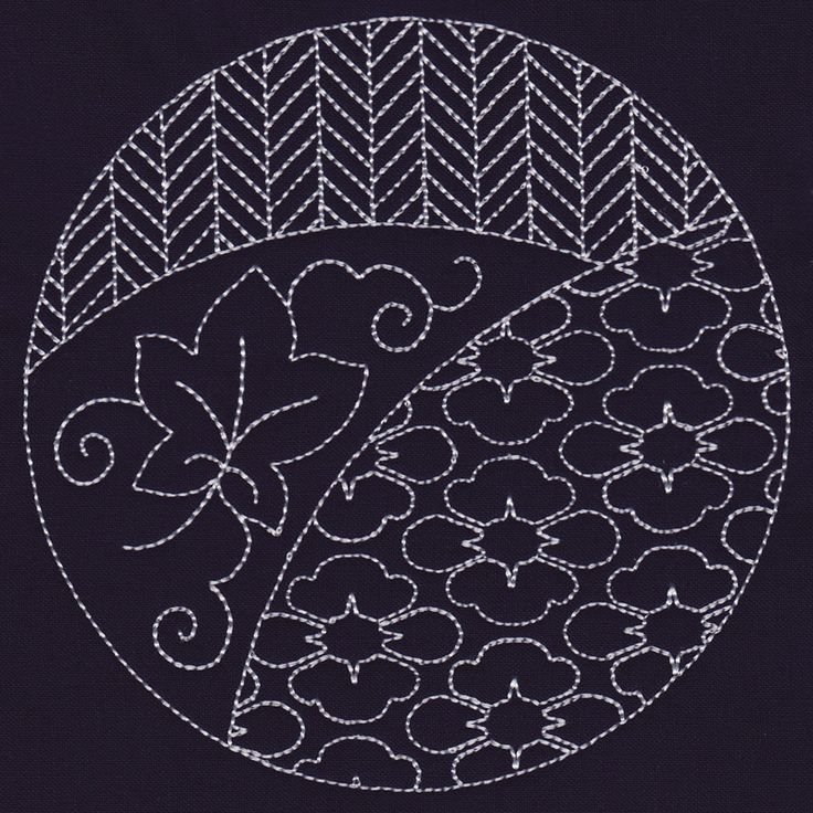 Японская вышивка стежками сашико