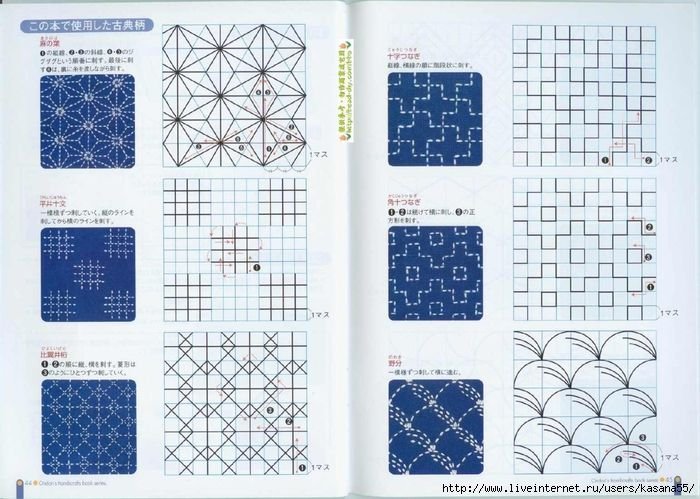 Японская стежка сашико схемы