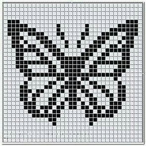 Филейное вязание бабочки схемы