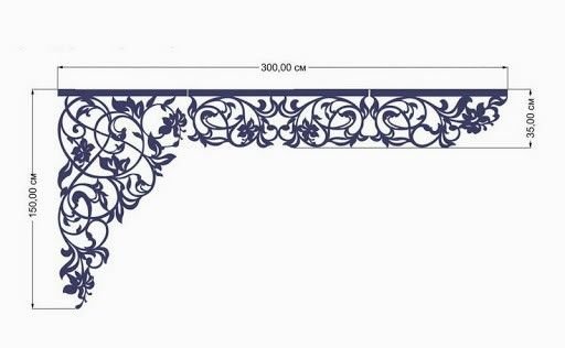 Ажурные ламбрекены трафареты