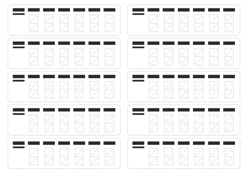 Трафарет для написания индекса