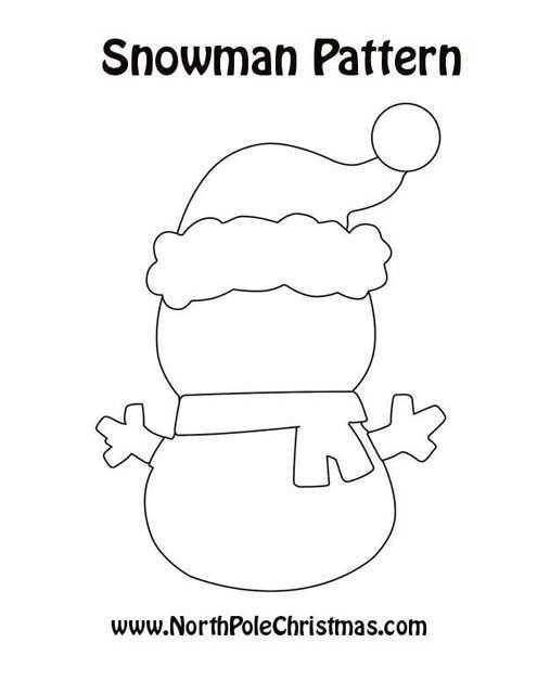 Трафарет снеговика из фетра