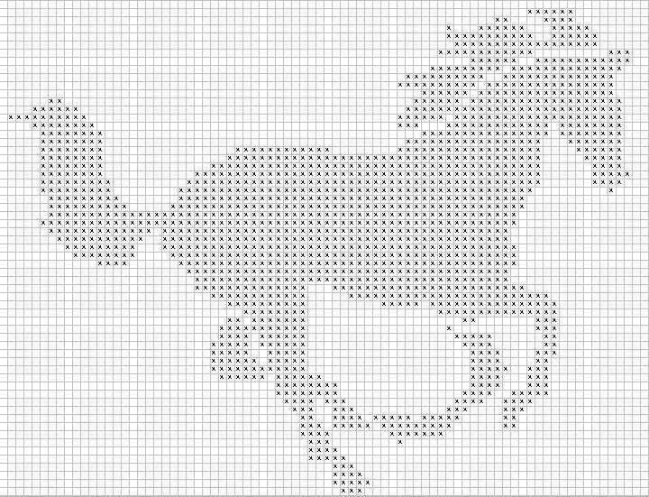 Монохромная вышивка крестом схемы