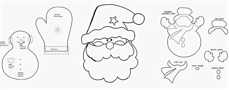 Новогодние игрушки из фетра своими руками с выкройками