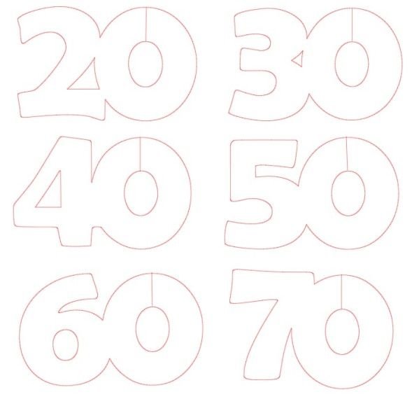 Торт цифра шаблон