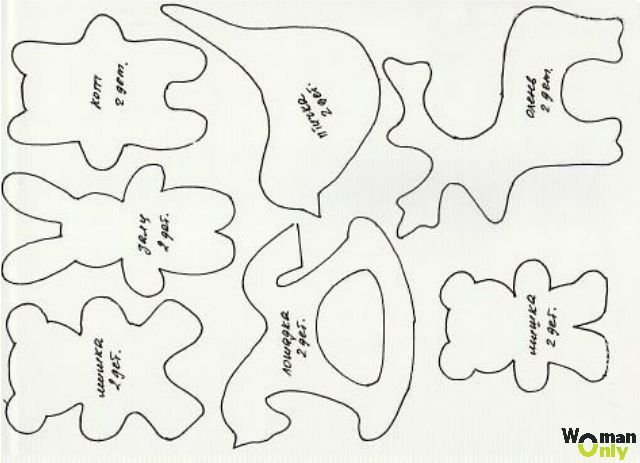 Фетровые игрушки на елку выкройки