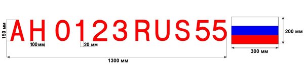 Номера на лодку ГОСТ Размеры