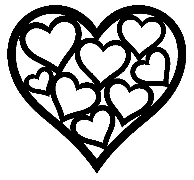 Сердце трафарет для вырезания