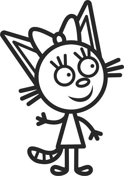 Три кота трафарет