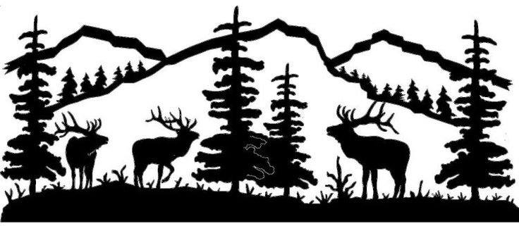 Силуэты животных в лесу