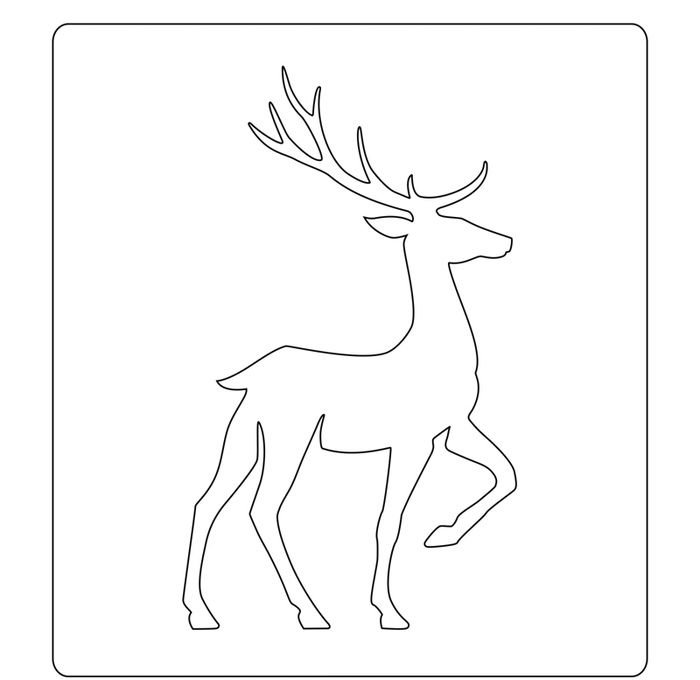Новогодний олень трафарет