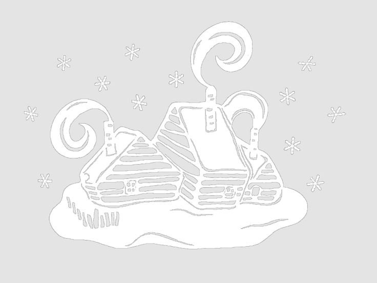 Вытынанки снежные домики