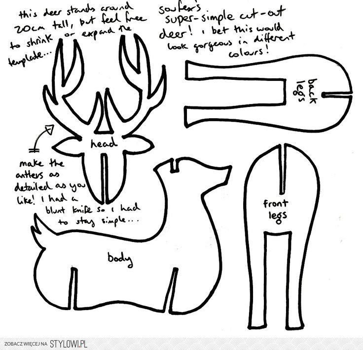 Трафарет оленя из картона