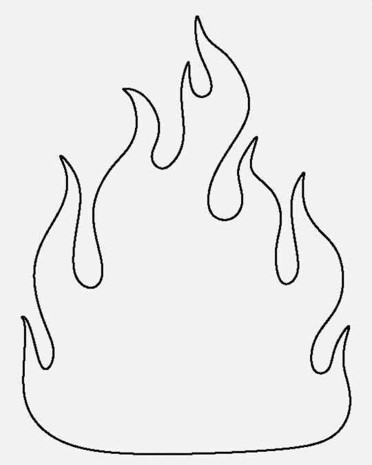 Языки пламени трафарет