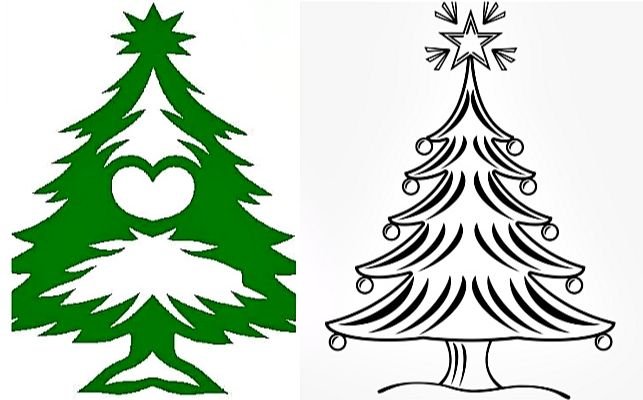 Картинки зеленых елочек для вырезания