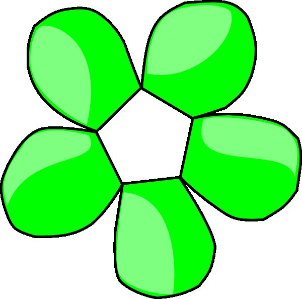 Зеленый цветок мультяшный