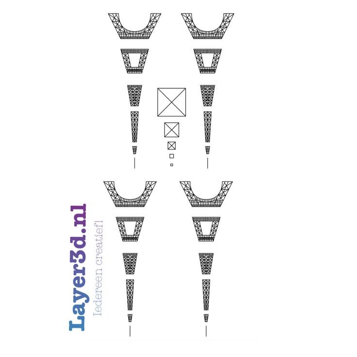 Трафарет Эйфелевой башни для 3д ручки