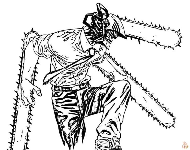 Распечатка человек бензопила