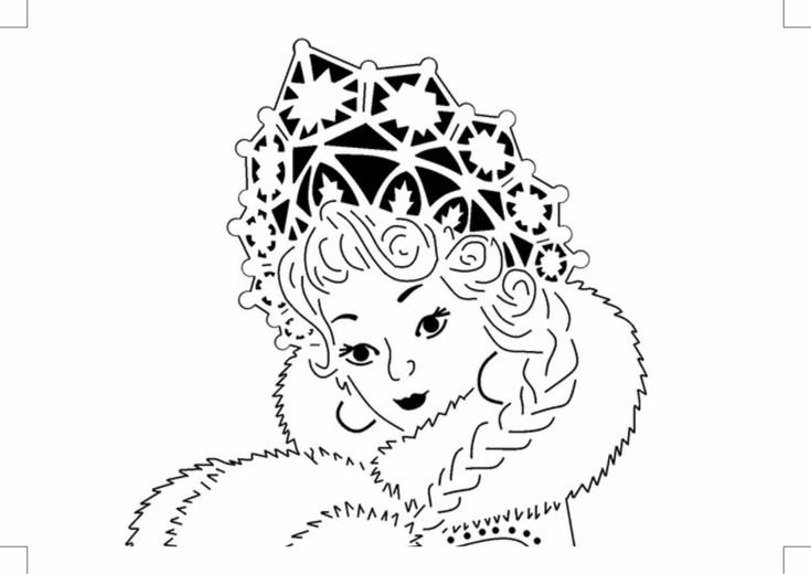 Вытынанка лицо Снегурочки