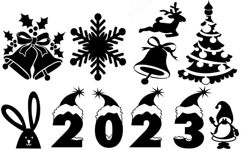 Трафареты на новый год 2023