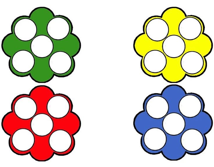 Игры с цветными крышечками шаблоны