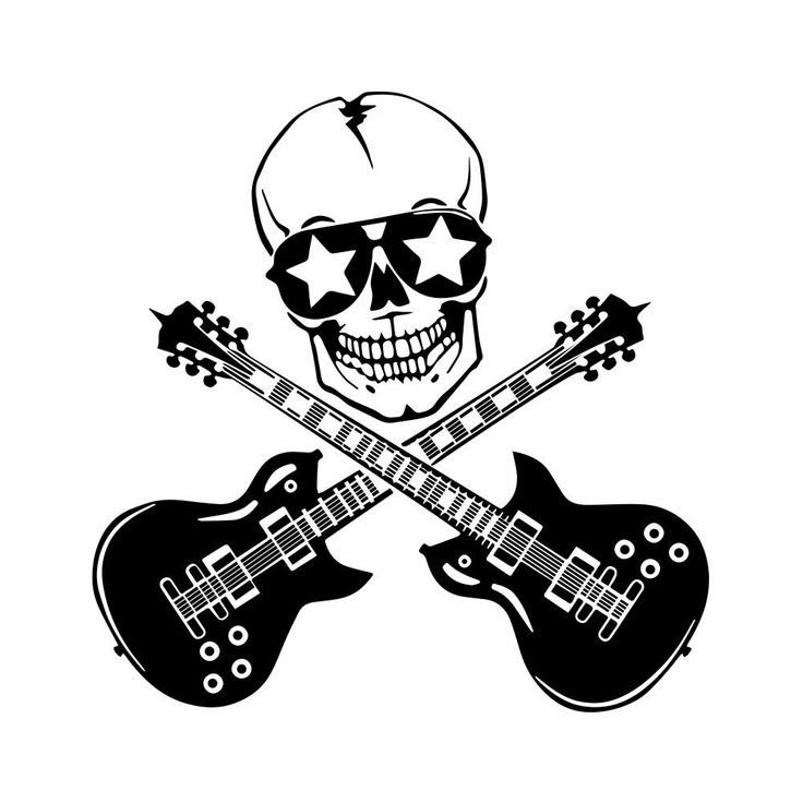 Череп с гитарой