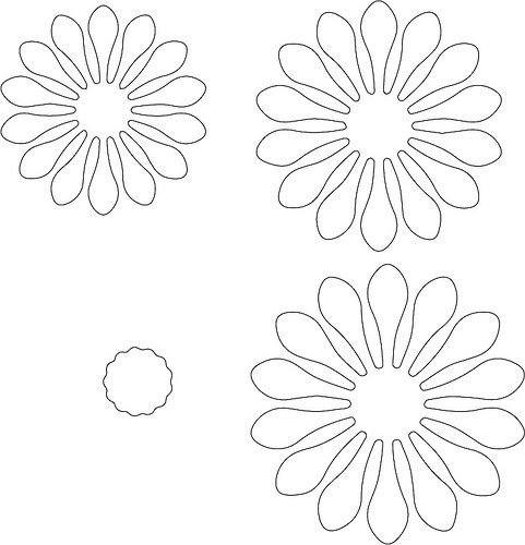 Объемные цветы трафарет