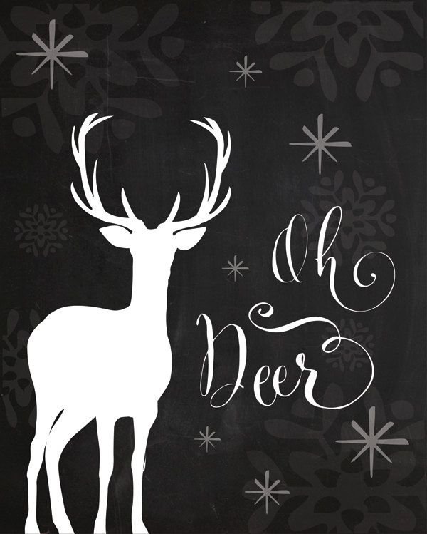 Силуэт оленя на новый год