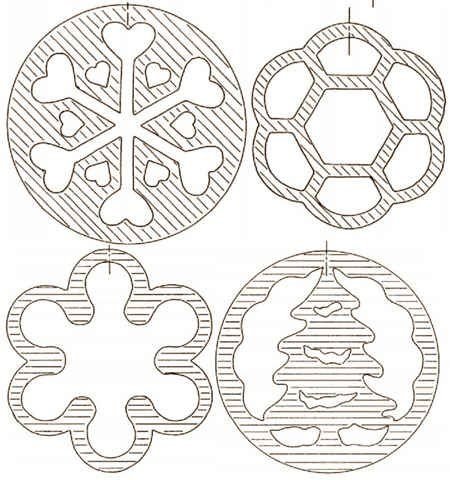 Елочные игрушки для выпиливания лобзиком