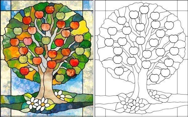 Эскизы для витражных рисунков