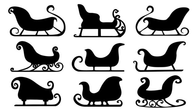 Силуэт новогодних саней