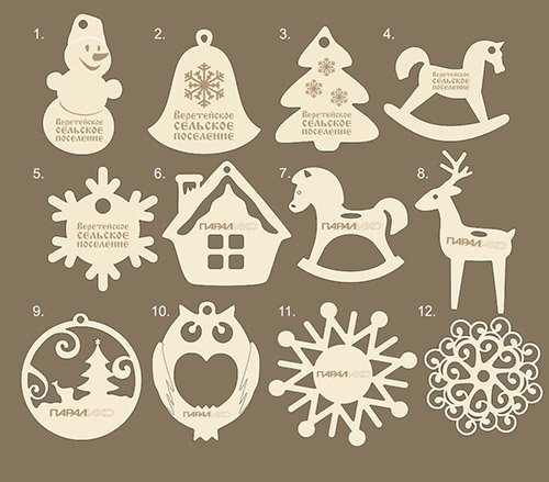 Новогодние игрушки из фанеры макет